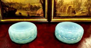 Vintage Antique French Blue Pair Opaline Boxes.  Wow