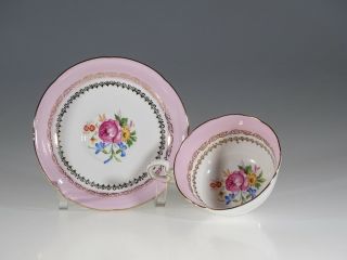 Royal Grafton Pink With Pink Cabbage Roses Tea Cup And Saucer,  England