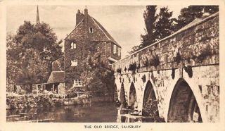 Salisbury The Old Bridge River Pont 1946