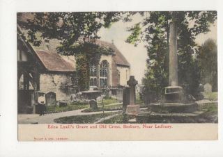 Edna Lyalls Grave & Old Cross Bosbury Vintage Postcard 166a