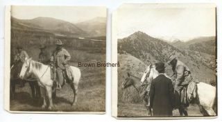 1905 President Theodore Roosevelt Stereoview Photos On Horseback By Hc White
