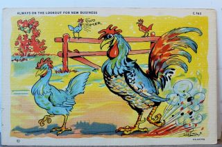 Comic Cartoon Always Lookout For Business Postcard Old Vintage Card View Pc