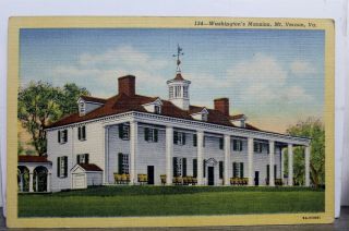 Virginia Va Mt Vernon George Washington Mansion Postcard Old Vintage Card View