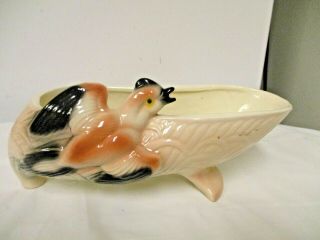Vintage Maddox Pottery Swallow Bird In Flight Planter - Footed