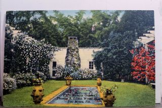 Florida Fl Fort Myers Thomas A Edison Winter Home Memory Gardens Postcard Old Pc