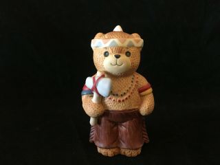 Lucy & Me Thanksgiving Bear Native American With Tomahawk Enesco Lucy Rigg 1984