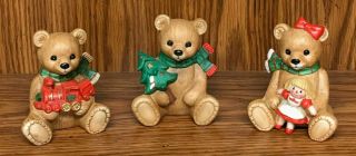 Homco Set Of 3 Christmas Bears