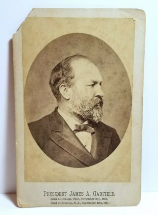 1881 President James A.  Garfield Memorial Cabinet Card Photo