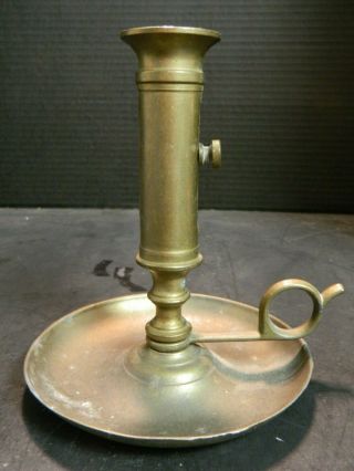 Antique Brass Finger Push Up Candle Holder 6.  25 " X 5.  5 " X 6.  25 " Very Good Cond