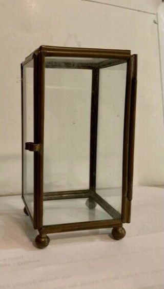 Vintage Small Glass & Brass Display Box