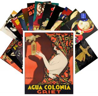 Postcards Pack [24 Cards] Achille Mauzan Vintage Ads Art Deco Posters Cc1101