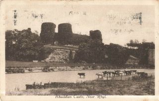 Rare Vintage Postcard - " Rhuddlan Castle ",  Near Rhyl - Denbighshire,  Wales.