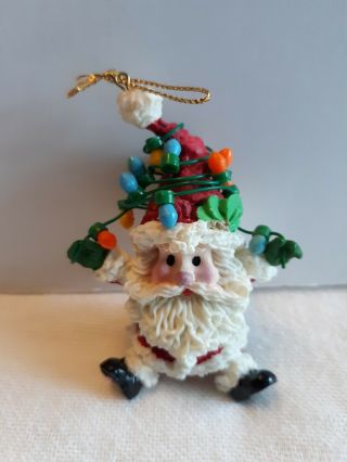 Enesco Vintage Christmas Ornament 1995 Overtime Santa