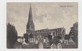 Old Card Raunds Church 1928 Little Harrowden Northampton Wellingborough