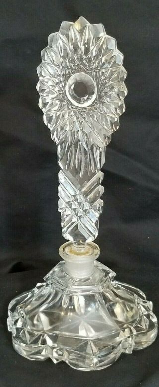 Antique/vintage Czech Crystal Perfume Bottle 8 1/2 " H