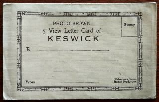 Keswick.  Vintage Photo - Brown 5 View Letter Card