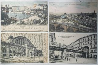 Four Vintage Postcards With Motifs From Berlin All Mailed To Denmark 1900 - 1907