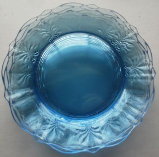 1937 - 1943 Fostoria Glass Blue Baroque Pattern 9 1/2 " Dinner Plate - - 1 Of 8