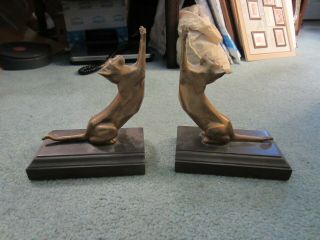 Vintage Jennings Brothers Bronze Bookends Cats