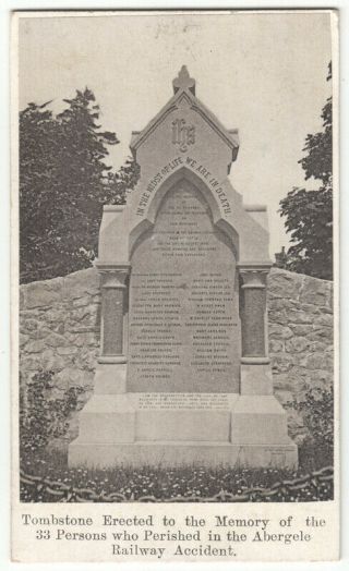 Cdv: The Headstone Of The Victims Of The Abergele Rail Disaster