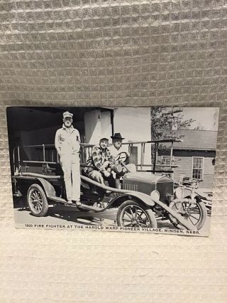 Old Pioneer Village Postcard,  1920 Ford Fire Truck,  Minden,  Ne