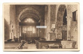 Dymock Church Interior - Old Gloucestershire Postcard