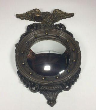 Vtg American Eagle Dart Ind Usa Federal Style Convex Porthole Round Mirror 16 "
