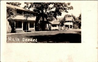 Main Street Old Houses Unknown Location Vintage Rppc Postcard Standard View Card