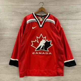 Vintage Team Canada Iihf Authentic Nike Fight Strap Hockey Jersey Size 48