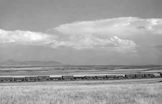 1941 Freight Train In The Plains,  Carter,  Montana Old Photo 11 " X 17 " Reprint