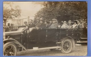 Rare 1923 Full Charabanc Bus Trip Douglas Iom Rp Photo Vintage Postcard