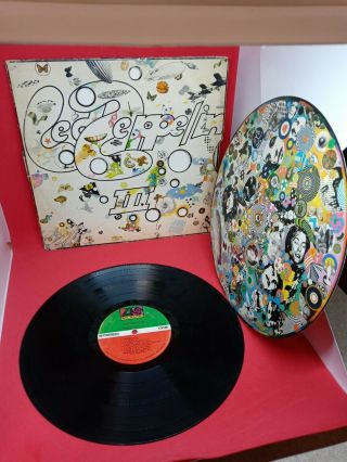 Led Zeppelin Iii 3 Vinyl Lp Record Album Sd 7201 Gatefold Spin Wheel Box 5