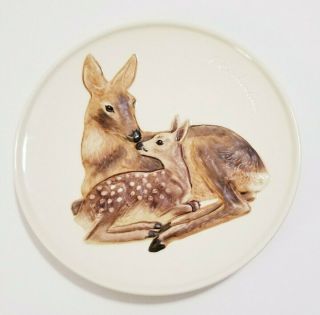 Hand Painted 1978 Goebel W Germany Porcelain Mothers Series Doe & Fawn Plate