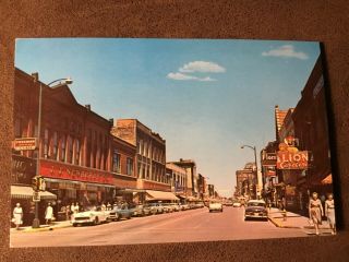 Fond Du Lac Wi Main Street Old Cars Advertising Signs Chrome Postcard Wisconsin