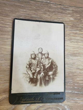 Vintage Black And White Photo 3 Men At Niagara Falls Ont.  Ca.  Cabinet Picture