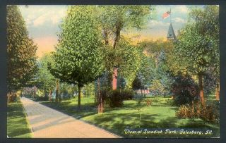 Vintage Color Postcard View Of Standish Park - Galesburg,  Il