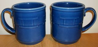 Large,  Dark Blue Longaberger Pottery Coffee Mugs,  Made In Usa