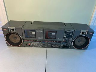 Rare Vintage Sharp Qt - 90 Stereo Boombox Cassette Ghetto Blaster As - Is Repair