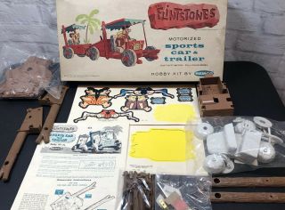 Vintage Remco Flintstones Car And Trailer Hobby Kit 1961 453
