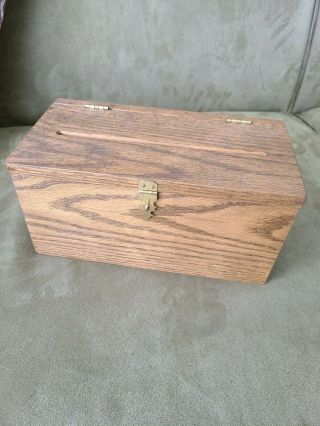 Vintage Wooden Voting Ballot Polling Suggestion Box Handmade Solid Wood