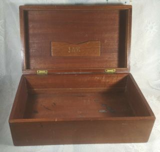 Vintage Antique Old Wooden Cash Box Maple Mens Jewelry Box Receipt Case Oldy