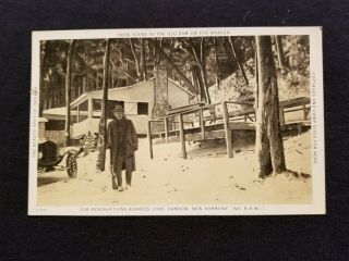 Harmony Posey County In Indiana Postcard Wabash River Scene Old Dam Cabin
