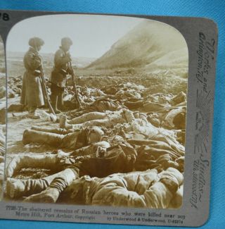 Stereoview Photo 1905 Russia Japan War Russian Dead 203m Hill Port Arthur China