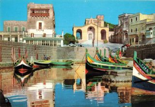 Rare 1980s Vintage Scenic Postcard Malta Harbour Hotel St.  Paul 