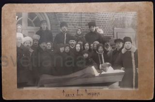 1920s Funeral Dead Coffin Post Mortem Guy Dental Pain Russia Types Antique Photo