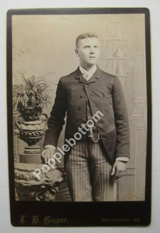 Cabinet Card Photo Of Well Dressed Young Man Lg Gagne Brunswick,  Me C4