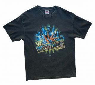 Vtg Wwf Wrestlemania X - Seven 17 Wrestling Tee Black Graphic Shirt Mens Sz L Wwe