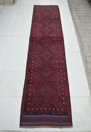 2 X 9 Ft Handmade Vintage Afghan Tribal Best Mushvani Wool Persian Runner Rug