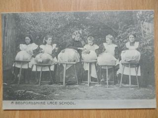 A Bedfordshire Lace School Vintage Postcard