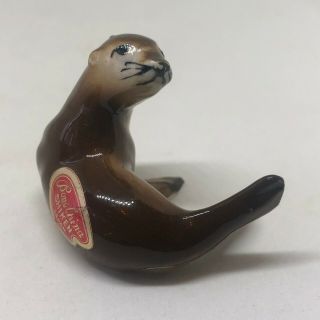 Vintage Seal Otter Bone China Shiken Japan 1.  5 " Figurine Porcelain